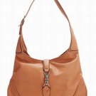 fair ladies' orange patent leather hasp handbag