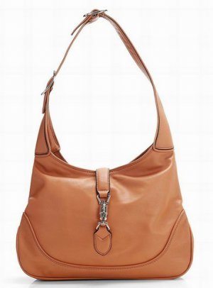 fair ladies' orange patent leather hasp handbag