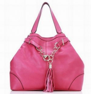 peach red patent leather handbag/metal chain with palpus embellished handbag