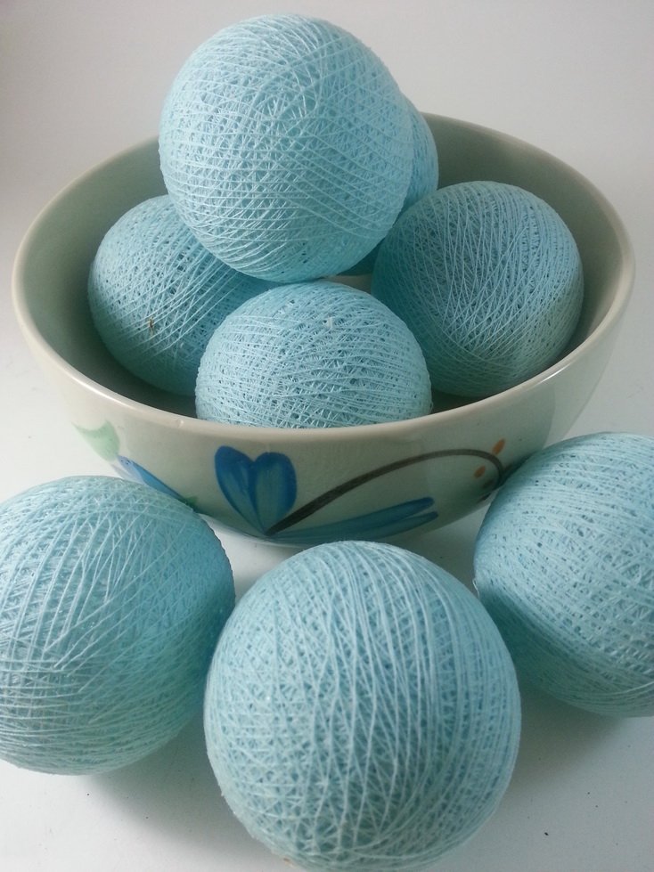 50 PCs. of Blue ocean cotton balls without string light wire