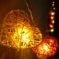 20 PCs. Multicolor Heart rattan string light with 3 m. wire and adapter