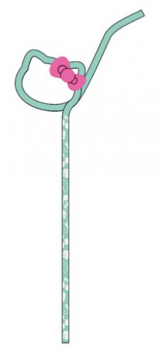 Hello Kitty Assorted Fruits Diecut Straw - Blue