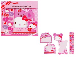 Hello Kitty Heart Bear Valentine Card Set