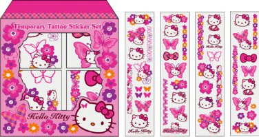 Hello Kitty Butterfly Temporary Tattoo Sticker Set