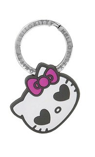 Hello Kitty Assorted Funny Face Key Cap with Key Ring - Heart