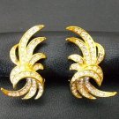 ATTWOOD AND SAWYER vintage clip earrings goldone with cristal rhinestones