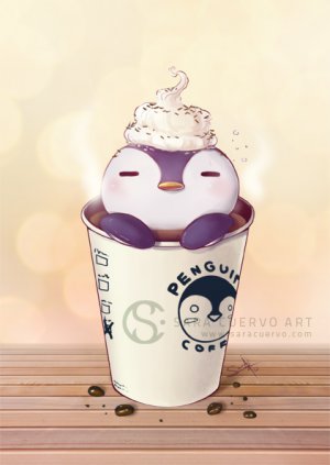 Penguin Coffee - A4 print