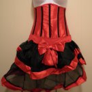 LARGE RED Cupless Corset Mini Skirt Burlesque Vintage Clubwear
