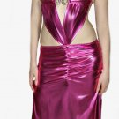 HONEY LEMON - Pink Latex Halter Long Dress