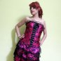 HONEY LEMON - Fancy Pink Corset Dress with Black Laces XL