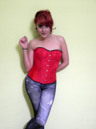 HONEY LEMON - Fancy Red Corset with Black Borders  S