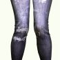 HONEY LEMON - Black Ripped Bleach Washed Jeans Like Leggings
