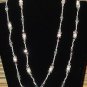 Item 36- 44" Fluorite, glass & silverplate necklace.