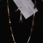 Item 63- 19" Tiger eye, olive quartz & silverplate necklace.  With earrings.