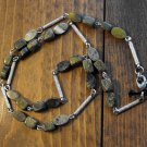 Item 67- 20" Magnetite, serpentine & silverplate necklace.  With earrings.