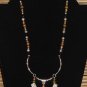 Item 94- 18" Unakite, quartz, silverplate, Tibetan silver necklace.