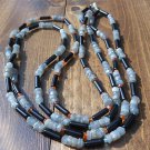 Item 118- 29.5" double strand obisidan, labradorite, agate & apatite necklace.