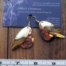 A-LURE-ING earrings for the ladies! #35- Stamped coppertone with goldtone....