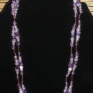 Item 44- 21" Double strand amethyst, glass, and silverplate necklace.