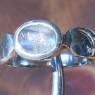 Sterling silver and iridescent labradorite ring.  US size 11.