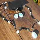 Item 81- 16" glass, silverplate and opalite necklace.  With earrings.