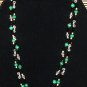 Item 34- 17.5" Malachite, glass & silverplate double strand necklace.