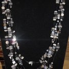 Item 113- 22.5" Labradorite, hematite and glass 5 strand necklace.