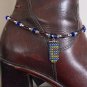 Item 83- 13" boot bracelet. glass, enamel & silverplate.
