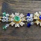 Item 98- 8.5" suncatcher glass, goldtone, acrylic, goldplate