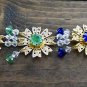 Item 98- 8.5" suncatcher glass, goldtone, acrylic, goldplate