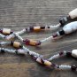 Item 32- 16.5" glass, Labradorite, garnet and pink opal double strand necklace.