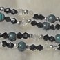 Item 34- 17.5" Malachite, glass & silverplate double strand necklace.