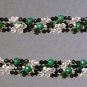 Item 34- 17.5" Malachite, glass & silverplate double strand necklace.