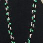 Item 34- 17.5" Malachite, glass & silverplate double strand necklace.