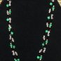 Item 34- 17.5" Malachite, glass & silverplate double strand necklace.