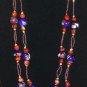 Item 69- 20.5" Ceramic, peridot, agate and glass 2 strand necklace. W/ earrings.