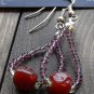 Item 69- 20.5" Ceramic, peridot, agate and glass 2 strand necklace. W/ earrings.