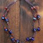 Item 69- 20.5" Ceramic, peridot, agate and glass 2 strand necklace. W/ earrings.