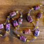 Item 59- 38" Glass and pink lace agate necklace.
