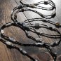 Item 70- 60" glass, silverplate and moss opal necklace.