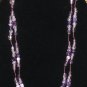 Item 44- 21" Double strand amethyst, glass, and silverplate necklace.