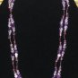 Item 44- 21" Double strand amethyst, glass, and silverplate necklace.