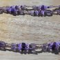 Item 44- 21" Double strand amethyst, glass, and silverplate necklace.