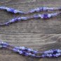 Item 44- 21" Double strand amethyst, glass, and silverplate necklace.