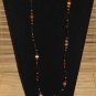 Item 102- 50" Multicolored agate, glass and gold plate necklace.