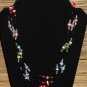 Item 55- 23" Three strand glass and silverplate necklace. With earrings.
