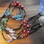 Item 55- 23" Three strand glass and silverplate necklace. With earrings.