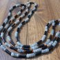 Item 118- 29.5" double strand obisidan, labradorite, agate & apatite necklace.