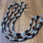 Item 118- 29.5" double strand obisidan, labradorite, agate & apatite necklace.