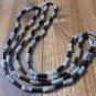 Item 118- 29.5" double strand obisidan, labradorite, agate & apatite necklace.